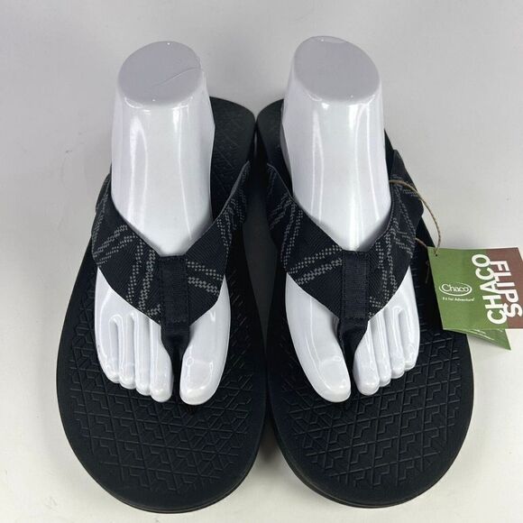 Chaco Flips Men\'s WAYPOINT CLOUD Shoes US 13 glitch Black Thong Sandals NWT main image 4